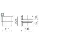 , Kategória:, Szélesség:146cm Hosszúság:91cm Magasság:95cm