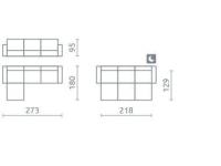 Nest III. sarokgarnitúra Nest III. sarokgarnitúra, Kategória:Sarok kanapék, Szélesség:345cm Hosszúság:208cm Magasság:95cm